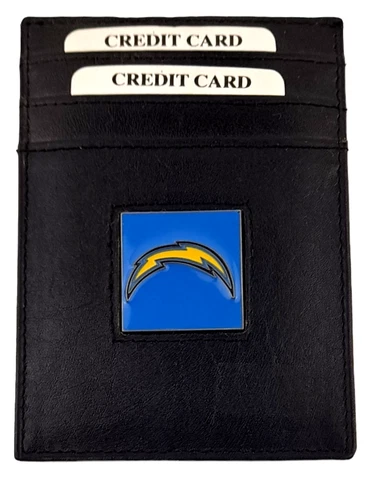 NFL Los Angeles Chargers Leather Card Holder Money Clip Wallet Magnetic 120522 Cover