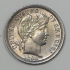 1898 Barber Dime Nice Toned Unc Silver 10c