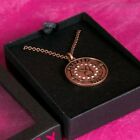 Y2K copper rose gold diamante Playboy Medallion Necklace in original box