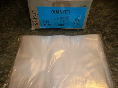 LD Clear Lay flat Linear Poly Bags 2 mil 6"x8"       2,000 count NEW - Image 1 of 4