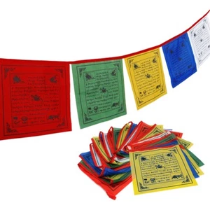Anley Tibet Buddhist Prayer Flag Traditional Five Elements - Wind Horse Design - Picture 1 of 6