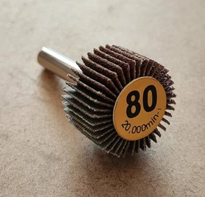 (1 Piece) 1" x 5/8" 80 Grit Mounted Flap Wheels 1/4 Shk Aluminum Oxide - Picture 1 of 3
