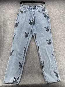 Playboy Dad Jeans by Pacsun Womens 27 Blue Eco Bunny Dad High Waist Y2K - Picture 1 of 11