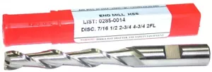 YG-1 Minicut 0285-0014 7/16"" Durchmesser 1/2"" Schaft 2 Flöte HSS Endfräse Neu - Bild 1 von 1