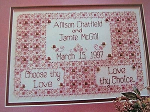 Punto de Cruz "ELIGE TU AMOR" patrón - muestra de boda, matrimonio - Imagen 1 de 1