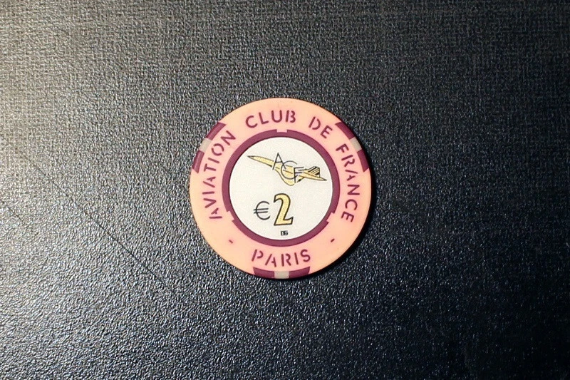 X 1 - €2 token circle acf / aviation club de france - b&g - poker chip casino - Image 1 of 1