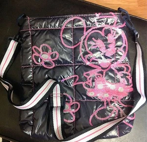 Auténtico Bolso de Hombro Disney Minnie Mouse Original Negro/Rosa Nuevo Sin Etiquetas - Imagen 1 de 6