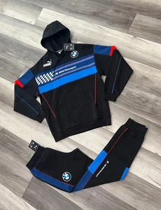 PUMA BMW MOTORSPORTS Men's 2 Piece Tracksuit Black Hoodie and Pants Size Small - Picture 1 of 24
