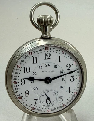 Antique Waltham 645 Pocket Watch 21J 16 Size Salesman Railroad Lever Set Display - Image 1 of 4