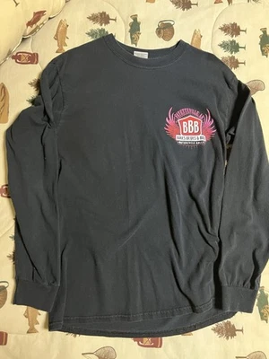 Женская черная рубашка с длинным рукавом Bike Blues And Bbq размер Small цветочный череп - Изображение 1 из 4