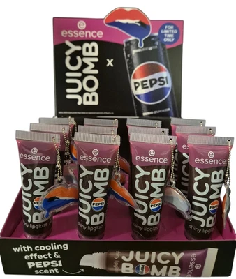 essence Lipgloss Pepsi Juicy Bomb Shiny 01 Cooling Cola , 10 ml Limited Edition