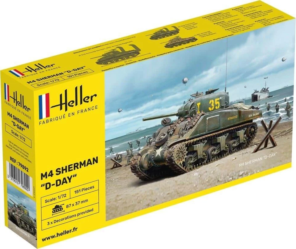 Heller 1/72 "D-Day" M4 Sherman 塑料模型套件 — 第 1/1 张图片