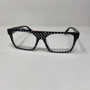 ALAIN MIKLI EYEWEAR LAC 55-17-145 A03123 001 BLACK CHECKER CLEAR EYEGLASSES 185O - Picture 1 of 8