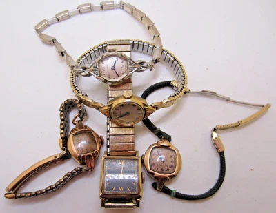 5 relojes de cuerda para mujer que no funcionan como están piezas reparación biseles RGP y correas GF Foto 1 de 4