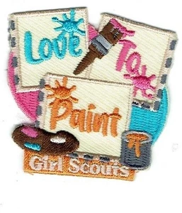 Girl Scouts AMOR A PINTAR Fiesta Divertidos Parches Insignia GUÍA Pincel de Pintura Amarillo - Imagen 1 de 1