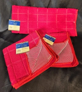 Home Collection Küchentuch (1) und 4 Mikrofaser Schrubber rot - Bild 1 von 8