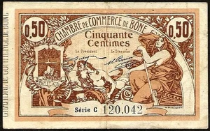 Billet de nécessité - Algérie Française - Bône 50 centimes 18-05-1915 ! Série C - Imagen 1 de 2