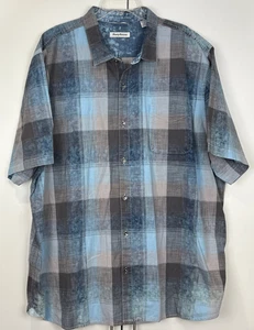 Tommy Bahama Short Sleeve Button Up Shirt Size XXXL 3XL Blue Plaid Metal Buttons - Bild 1 von 8