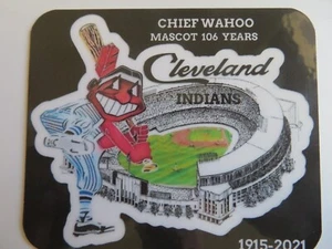 CLEVELAND INDIANS CHIEF WAHOO MASCOT 106 YEARS STADIUM MAGNET 1915-2021 - Picture 1 of 4