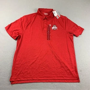 Ohio State Buckeyes Shirt Mens XL Red Short Sleeves NCAA Striped Polo NWT - Picture 1 of 12