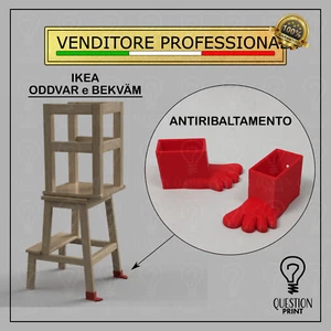 PIEDINI ANTIRIBALTAMENTO PER TORRETTA IKEA ODDVAR E BEKVÄM SICUREZZA PER BAMBINI - Imagen 1 de 9