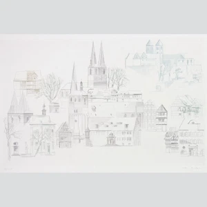 Otto Rohse: Quedlinburg. Mehrfarbiger Kupferstich 1991.  - Bild 1 von 1