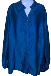 Blusa Just My Size Azul Venecia Talla 3X (22W/24W) Blusa Carrera Mujer - Imagen 1 de 2
