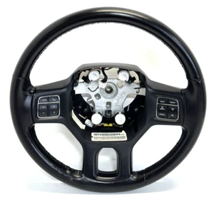 ✅2013-2024 RAM 1500 2500 3500 CLASSIC LEATHER STEERING WHEEL HEATED BLACK OEM - Picture 1 of 15