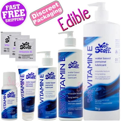 WET STUFF Vitamin E Personal Lubricant Water Based Sex Lube EDIBLE 100g-5kg 1kg - image 1 of 4