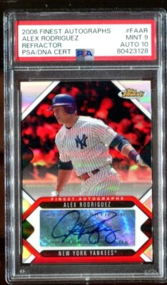 2006 Finest Autographs #FAAR Alex Rodriguez Refractor PSA/DNA Auto 10 - Image 1 of 2