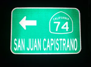 San Juan Capistrano Highway 74, California Route Straßenschild 18"x12", Capistrano Beach - Bild 1 von 5