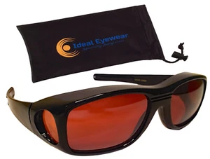 Blue Blocker Blocking HD Fit Over Sunglasses Driving Spring Hinge Cover Glasses - Picture 1 of 19