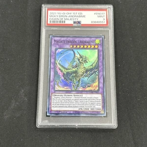Yugioh 2021 primera edición Magikey Dragon Andrabime EN037 PSA 9 Dawn of Majesty - Imagen 1 de 2