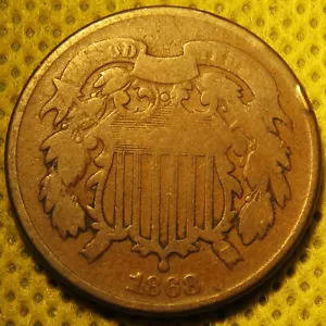 1868 Two cent piece - Picture 1 of 6