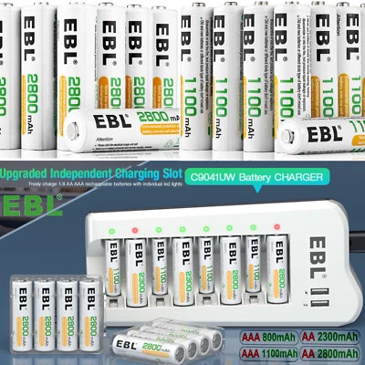 Baterías recargables EBL 1.2V AAA Ni-MH 2300 2800mAh / Lote cargador opcional Foto 1 de 4