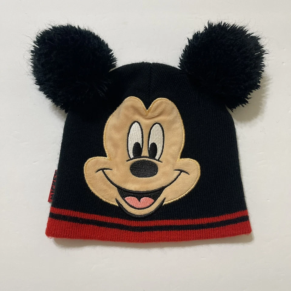DISNEY Junior Mickey Mouse Red Black BEANIE Winter Hat Cap TODDLER 2T-4T - Image 1 of 4