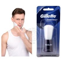 New Gillette Men's Shave Brush Long Bristles Comfortable Grip Incredible Lather