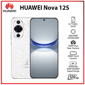 (Unlocked) Huawei Nova 12S 8GB+256GB WHITE Dual SIM Android Cell Phone - Picture 1 of 6