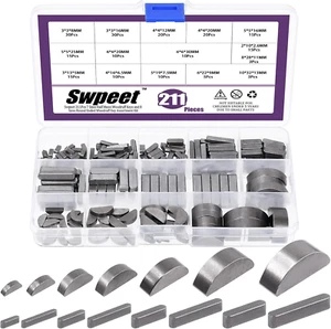 211Pcs Kit Assortimento di Chiavi Metriche Woodruff con 15 Misure Chiavi Woodruff Ne - Foto 1 di 12