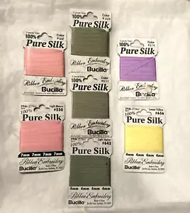 NEW Bucilla Pure Silk Ribbon Embroidery COLORS CHOICE 3 Yds FREE SHIP - Picture 1 of 18