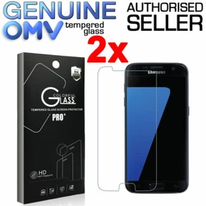 2 x GENUINE Tempered Glass Screen Protector Film for Samsung Galaxy S7 & S7 Edge - Picture 1 of 15