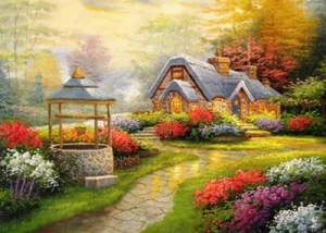 QPuzzles 500XL Piece Jigsaw Puzzle - Cottage And Gardens - Picture 1 of 1