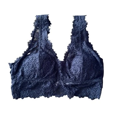 Aerie Eyelash Lace Plunge Bralette Lightly Lined Blue Size Small NWT - Image 1 of 3