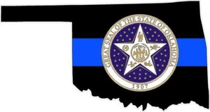 Pegatina de vinilo mate o reflectante de sello Blue Line State Oklahoma - Imagen 1 de 3