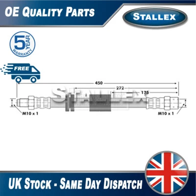 Fits BMW 5 Series 1981-1987 6 Series 1982-1989 Brake Hose Front Stallex - Image 1 of 4
