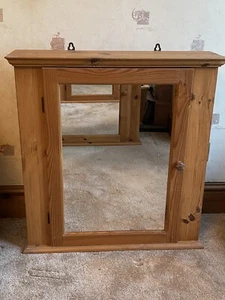 IKEA Mollosund Pine Wood Bathroom Mirrored Cabinet LH door Vintage - Picture 1 of 8