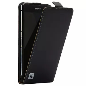 Handy Hülle für Sony Xperia Z2 Tasche Flip Case Schutz Hülle Cover YC schwarz - Bild 1 von 3