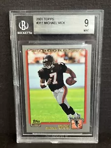 2001 Topps Michael Vick Rookie #311 Atlanta Falcons RC Beckett 9 Mint - Bild 1 von 2