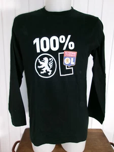 Tee shirt coton noir 100% OL OLYMPIQUE LYONNAIS manches longues M - Picture 1 of 4