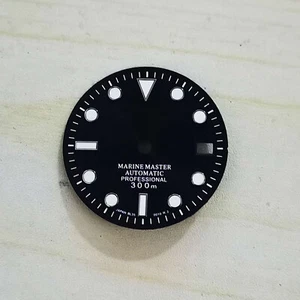 29mm Black Watch Dial w/ Green Luminous Replacement Part for NH35 Watch Movement - Picture 1 of 3